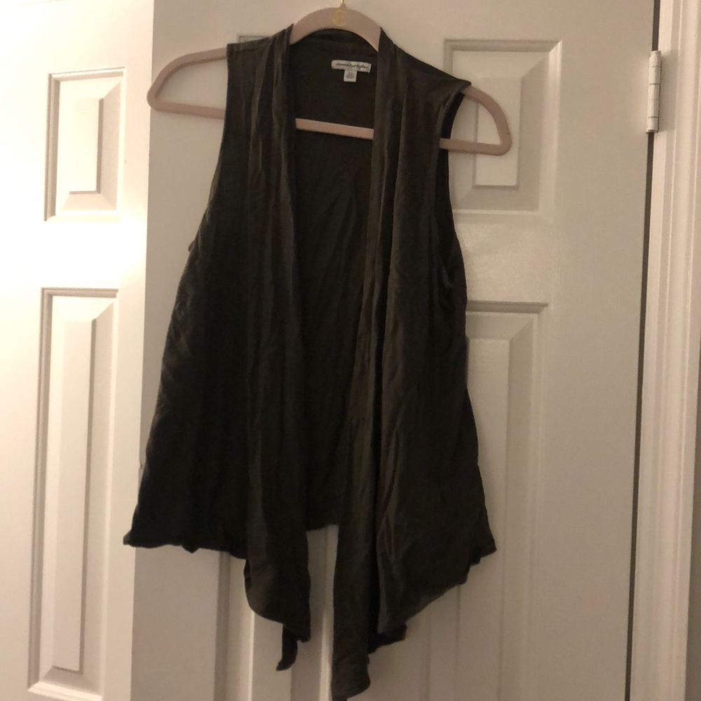 Army green cardigan